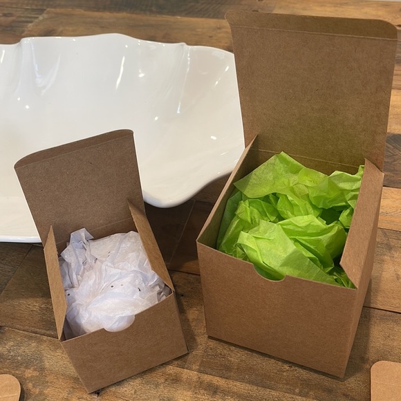 set of 10 BRAND NEW Kraft Brown Gift Boxes five 3” & five 4” cubed any occasion - Picture 2 of 5